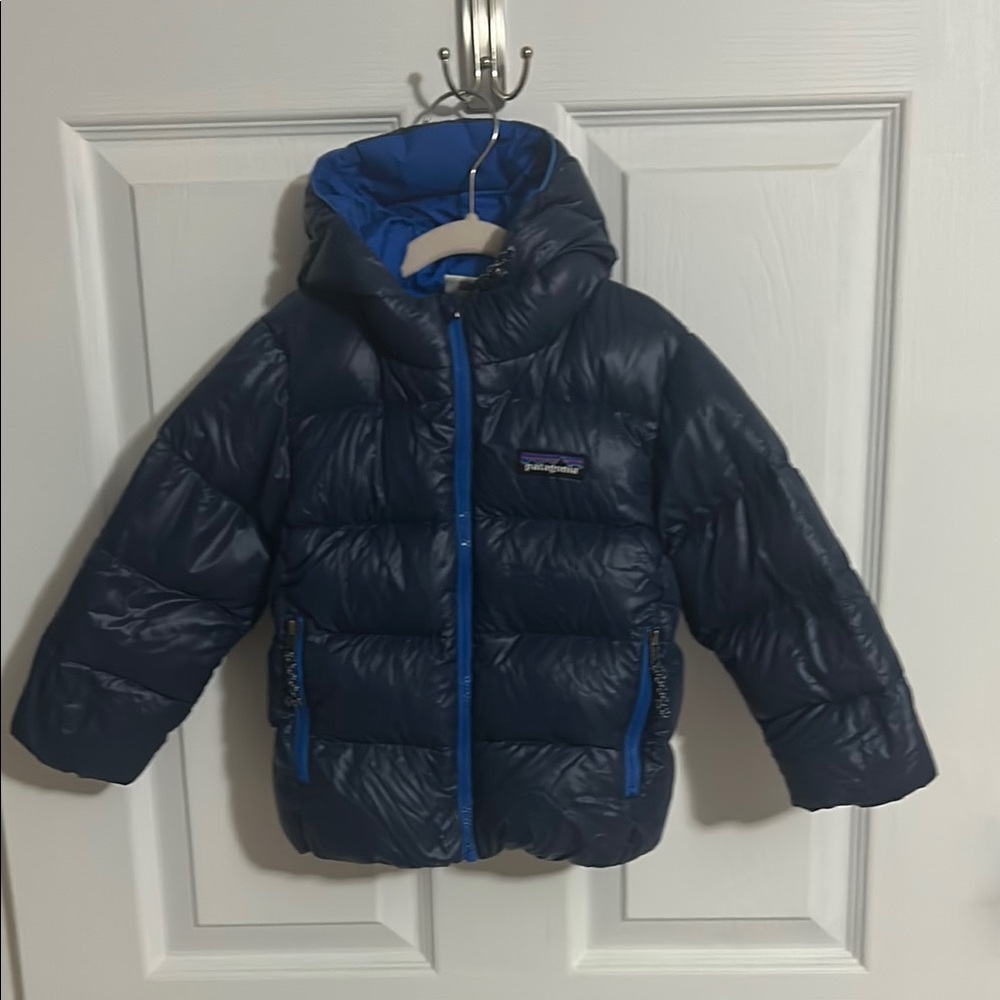 Patagonia Dark Blue Puffer Jacket with Hood